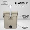 imageCAMPZERO 12L126 Quart Portable Hard Cooler Ice Chest Perfect for Drinks Lunch Beach Picnics Boating Camping and Travel with 2 Moldedin Cup Holders and Folding Aluminum HandleBeige
