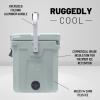 imageCAMPZERO 12L126 Quart Portable Hard Cooler Ice Chest Perfect for Drinks Lunch Beach Picnics Boating Camping and Travel with 2 Moldedin Cup Holders and Folding Aluminum HandleSage