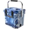 imageCAMPZERO 12L126 Quart Portable Hard Cooler Ice Chest Perfect for Drinks Lunch Beach Picnics Boating Camping and Travel with 2 Moldedin Cup Holders and Folding Aluminum HandleBlue  White
