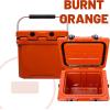 imageCAMPZERO 12L126 Quart Portable Hard Cooler Ice Chest Perfect for Drinks Lunch Beach Picnics Boating Camping and Travel with 2 Moldedin Cup Holders and Folding Aluminum HandleBurnt Orange