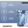 imageCAMPZERO 12L126 Quart Portable Hard Cooler Ice Chest Perfect for Drinks Lunch Beach Picnics Boating Camping and Travel with 2 Moldedin Cup Holders and Folding Aluminum HandleBlue  White
