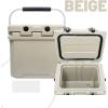 imageCAMPZERO 12L126 Quart Portable Hard Cooler Ice Chest Perfect for Drinks Lunch Beach Picnics Boating Camping and Travel with 2 Moldedin Cup Holders and Folding Aluminum HandleBeige