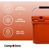 imageCAMPZERO 12L126 Quart Portable Hard Cooler Ice Chest Perfect for Drinks Lunch Beach Picnics Boating Camping and Travel with 2 Moldedin Cup Holders and Folding Aluminum HandleBurnt Orange