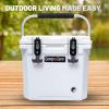 imageCAMPZERO 12L126 Quart Portable Hard Cooler Ice Chest Perfect for Drinks Lunch Beach Picnics Boating Camping and Travel with 2 Moldedin Cup Holders and Folding Aluminum HandleWhite