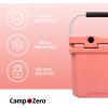 imageCAMPZERO 12L126 Quart Portable Hard Cooler Ice Chest Perfect for Drinks Lunch Beach Picnics Boating Camping and Travel with 2 Moldedin Cup Holders and Folding Aluminum HandleCoral
