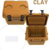 imageCAMPZERO 12L126 Quart Portable Hard Cooler Ice Chest Perfect for Drinks Lunch Beach Picnics Boating Camping and Travel with 2 Moldedin Cup Holders and Folding Aluminum HandleClay
