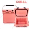 imageCAMPZERO 12L126 Quart Portable Hard Cooler Ice Chest Perfect for Drinks Lunch Beach Picnics Boating Camping and Travel with 2 Moldedin Cup Holders and Folding Aluminum HandleCoral