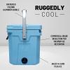 imageCAMPZERO 12L126 Quart Portable Hard Cooler Ice Chest Perfect for Drinks Lunch Beach Picnics Boating Camping and Travel with 2 Moldedin Cup Holders and Folding Aluminum HandleSky Blue
