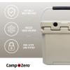 imageCAMPZERO 12L126 Quart Portable Hard Cooler Ice Chest Perfect for Drinks Lunch Beach Picnics Boating Camping and Travel with 2 Moldedin Cup Holders and Folding Aluminum HandleBeige