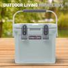 imageCAMPZERO 12L126 Quart Portable Hard Cooler Ice Chest Perfect for Drinks Lunch Beach Picnics Boating Camping and Travel with 2 Moldedin Cup Holders and Folding Aluminum HandleSage