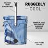 imageCAMPZERO 12L126 Quart Portable Hard Cooler Ice Chest Perfect for Drinks Lunch Beach Picnics Boating Camping and Travel with 2 Moldedin Cup Holders and Folding Aluminum HandleBlue  White