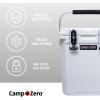 imageCAMPZERO 16L169 Quart Portable Hard Cooler with Divider Perfect for Drinks Wine Bottles Lunch Beach Picnics Boating Camping Travel with 2 Moldedin Cup Holders and Folding Aluminum HandleWhite