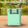 imageCAMPZERO 16L169 Quart Portable Hard Cooler with Divider Perfect for Drinks Wine Bottles Lunch Beach Picnics Boating Camping Travel with 2 Moldedin Cup Holders and Folding Aluminum HandleMint Green