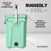 imageCAMPZERO 16L169 Quart Portable Hard Cooler with Divider Perfect for Drinks Wine Bottles Lunch Beach Picnics Boating Camping Travel with 2 Moldedin Cup Holders and Folding Aluminum HandleMint Green