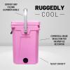imageCAMPZERO 16L169 Quart Portable Hard Cooler with Divider Perfect for Drinks Wine Bottles Lunch Beach Picnics Boating Camping Travel with 2 Moldedin Cup Holders and Folding Aluminum HandlePink