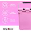 imageCAMPZERO 16L169 Quart Portable Hard Cooler with Divider Perfect for Drinks Wine Bottles Lunch Beach Picnics Boating Camping Travel with 2 Moldedin Cup Holders and Folding Aluminum HandlePink