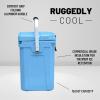 imageCAMPZERO 16L169 Quart Portable Hard Cooler with Divider Perfect for Drinks Wine Bottles Lunch Beach Picnics Boating Camping Travel with 2 Moldedin Cup Holders and Folding Aluminum HandleSky Blue