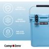 imageCAMPZERO 16L169 Quart Portable Hard Cooler with Divider Perfect for Drinks Wine Bottles Lunch Beach Picnics Boating Camping Travel with 2 Moldedin Cup Holders and Folding Aluminum HandleSky Blue