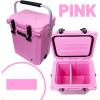 imageCAMPZERO 16L169 Quart Portable Hard Cooler with Divider Perfect for Drinks Wine Bottles Lunch Beach Picnics Boating Camping Travel with 2 Moldedin Cup Holders and Folding Aluminum HandlePink