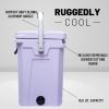 imageCAMPZERO 16L169 Quart Portable Hard Cooler with Divider Perfect for Drinks Wine Bottles Lunch Beach Picnics Boating Camping Travel with 2 Moldedin Cup Holders and Folding Aluminum HandleLavender