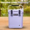 imageCAMPZERO 16L169 Quart Portable Hard Cooler with Divider Perfect for Drinks Wine Bottles Lunch Beach Picnics Boating Camping Travel with 2 Moldedin Cup Holders and Folding Aluminum HandleLavender