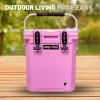 imageCAMPZERO 16L169 Quart Portable Hard Cooler with Divider Perfect for Drinks Wine Bottles Lunch Beach Picnics Boating Camping Travel with 2 Moldedin Cup Holders and Folding Aluminum HandlePink