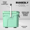 imageCAMPZERO 21 Quart Rotomolded Hard Cooler  Insulated Ice Chest with 4 Cup Holders  BearProof Travel Ice Box for Beverage Drink BBQ Fishing Camping OutdoorMint Green