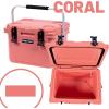 imageCAMPZERO 21 Quart Rotomolded Hard Cooler  Insulated Ice Chest with 4 Cup Holders  BearProof Travel Ice Box for Beverage Drink BBQ Fishing Camping OutdoorCoral