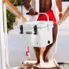 imageCAMPZERO 21 Quart Rotomolded Hard Cooler  Insulated Ice Chest with 4 Cup Holders  BearProof Travel Ice Box for Beverage Drink BBQ Fishing Camping OutdoorWhite