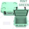 imageCAMPZERO 21 Quart Rotomolded Hard Cooler  Insulated Ice Chest with 4 Cup Holders  BearProof Travel Ice Box for Beverage Drink BBQ Fishing Camping OutdoorMint Green
