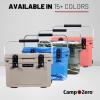 imageCAMPZERO 21 Quart Rotomolded Hard Cooler  Insulated Ice Chest with 4 Cup Holders  BearProof Travel Ice Box for Beverage Drink BBQ Fishing Camping OutdoorClay