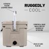 imageCAMPZERO 21 Quart Rotomolded Hard Cooler  Insulated Ice Chest with 4 Cup Holders  BearProof Travel Ice Box for Beverage Drink BBQ Fishing Camping OutdoorBeige