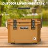 imageCAMPZERO 21 Quart Rotomolded Hard Cooler  Insulated Ice Chest with 4 Cup Holders  BearProof Travel Ice Box for Beverage Drink BBQ Fishing Camping OutdoorClay