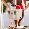 imageCAMPZERO 21 Quart Rotomolded Hard Cooler  Insulated Ice Chest with 4 Cup Holders  BearProof Travel Ice Box for Beverage Drink BBQ Fishing Camping OutdoorBeige