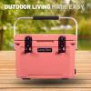 imageCAMPZERO 21 Quart Rotomolded Hard Cooler  Insulated Ice Chest with 4 Cup Holders  BearProof Travel Ice Box for Beverage Drink BBQ Fishing Camping OutdoorCoral