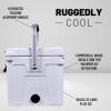 imageCAMPZERO 21 Quart Rotomolded Hard Cooler  Insulated Ice Chest with 4 Cup Holders  BearProof Travel Ice Box for Beverage Drink BBQ Fishing Camping OutdoorWhite