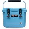 imageCAMPZERO 10L106 Quart Portable Hard Cooler Ice Chest Perfect for Drinks Lunch Beach Picnics Boating Camping and Travel with 2 Moldedin Cup Holders and Folding Aluminum HandleSky Blue
