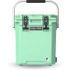 imageCAMPZERO 16L169 Quart Portable Hard Cooler with Divider Perfect for Drinks Wine Bottles Lunch Beach Picnics Boating Camping Travel with 2 Moldedin Cup Holders and Folding Aluminum HandleMint Green
