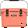 imageCAMPZERO 21 Quart Rotomolded Hard Cooler  Insulated Ice Chest with 4 Cup Holders  BearProof Travel Ice Box for Beverage Drink BBQ Fishing Camping OutdoorCoral