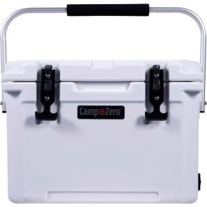 imageCAMPZERO 21 Quart Rotomolded Hard Cooler  Insulated Ice Chest with 4 Cup Holders  BearProof Travel Ice Box for Beverage Drink BBQ Fishing Camping OutdoorWhite